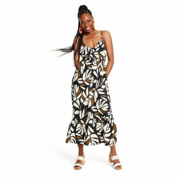 Neutral Botanical Print Midi Dress - Tabitha Brown for Target(SOLD OUT @TARGET!) - Picture 2 of 5